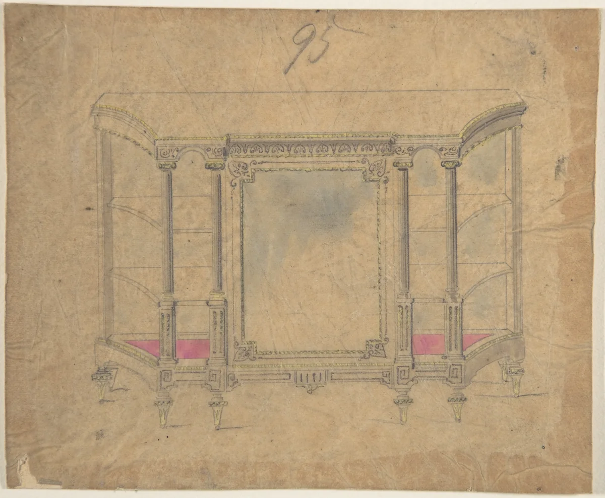 Cabinet Design by anonymous, drawing, 1800-1900