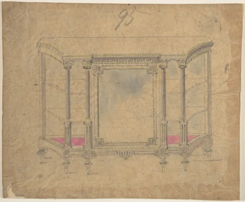 Cabinet Design by anonymous, drawing, 1800-1900
