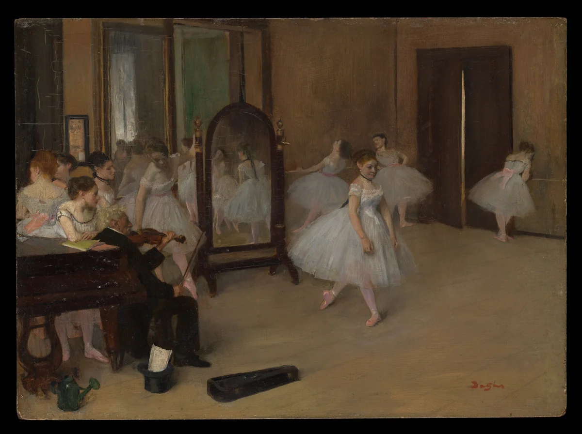 The Dancing Class by Edgar Degas, painting, 1870
