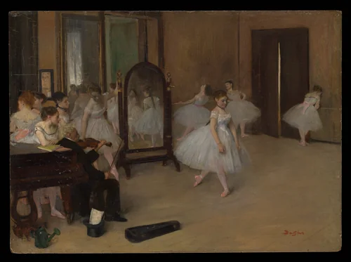 The Dancing Class by Edgar Degas, painting, 1870