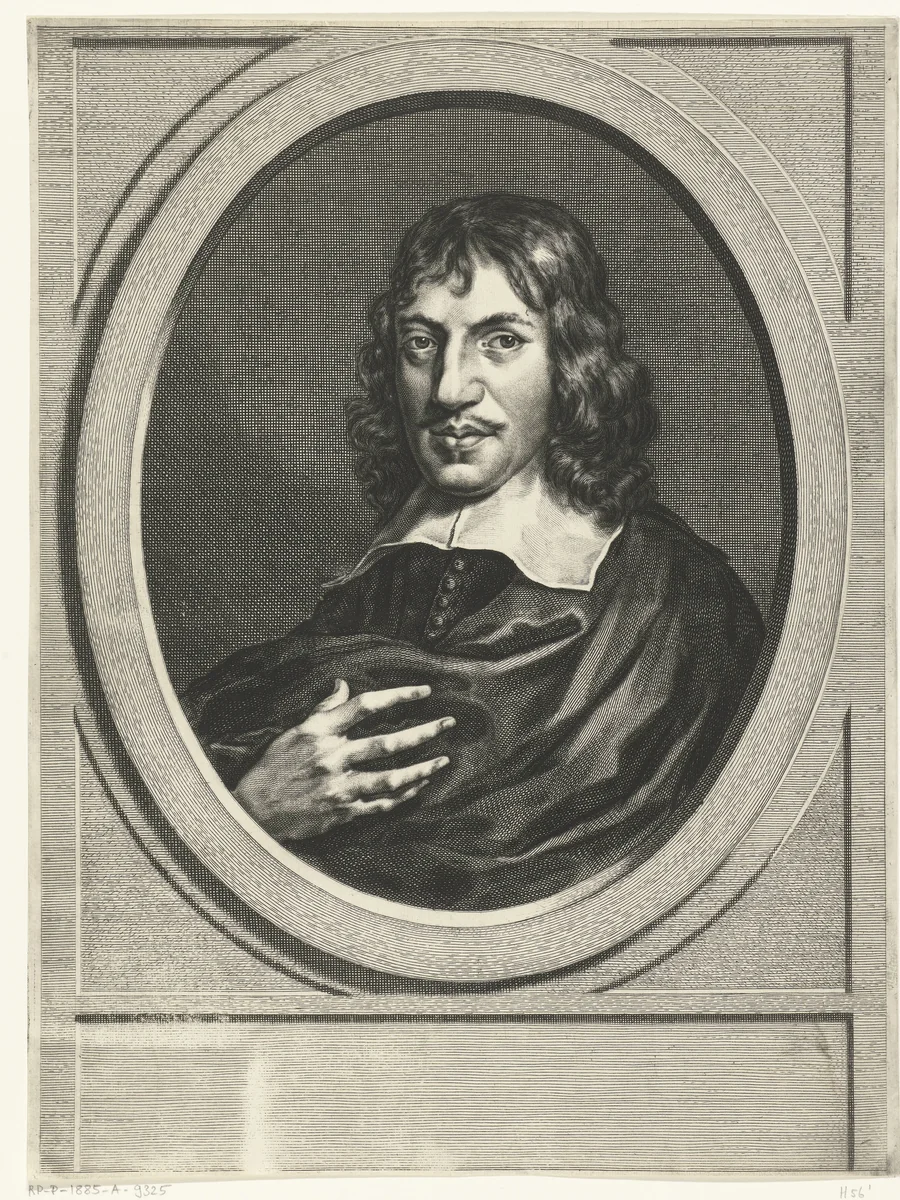 Portret van Thadaeus de Lantman by Hendrik Bary, print, 1657-1707