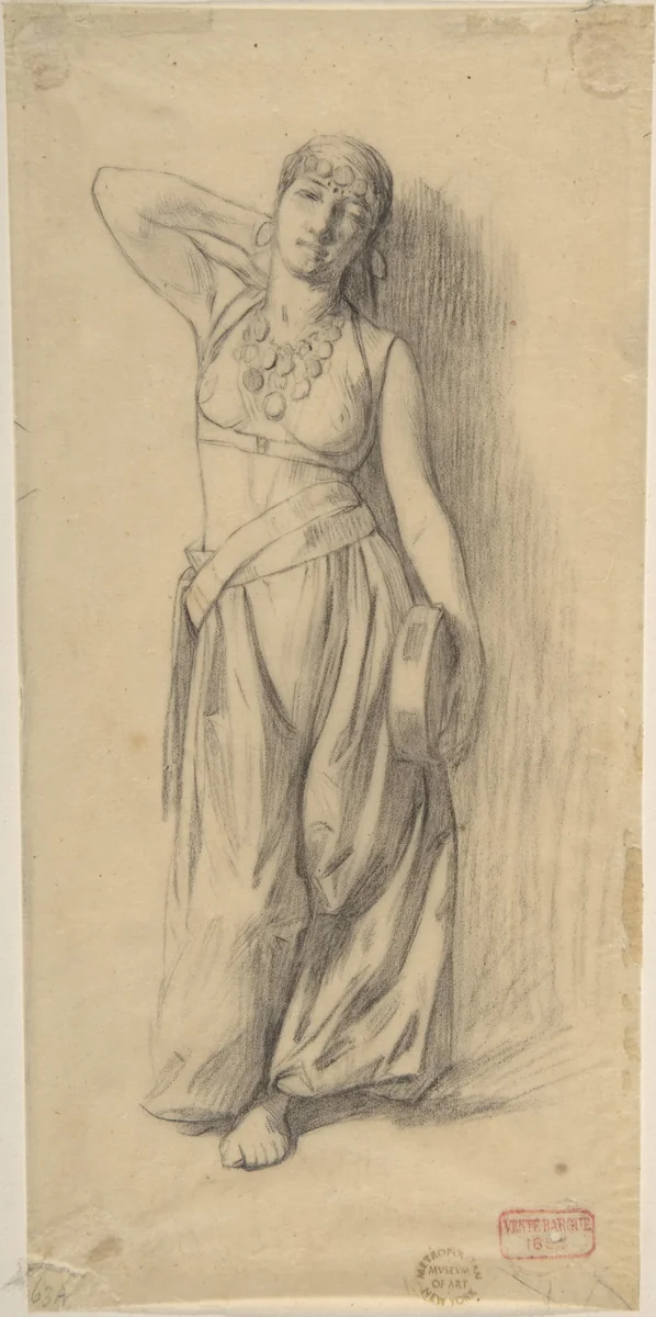 Study for "The Almeh" by Charles Bargue, drawing, 1879