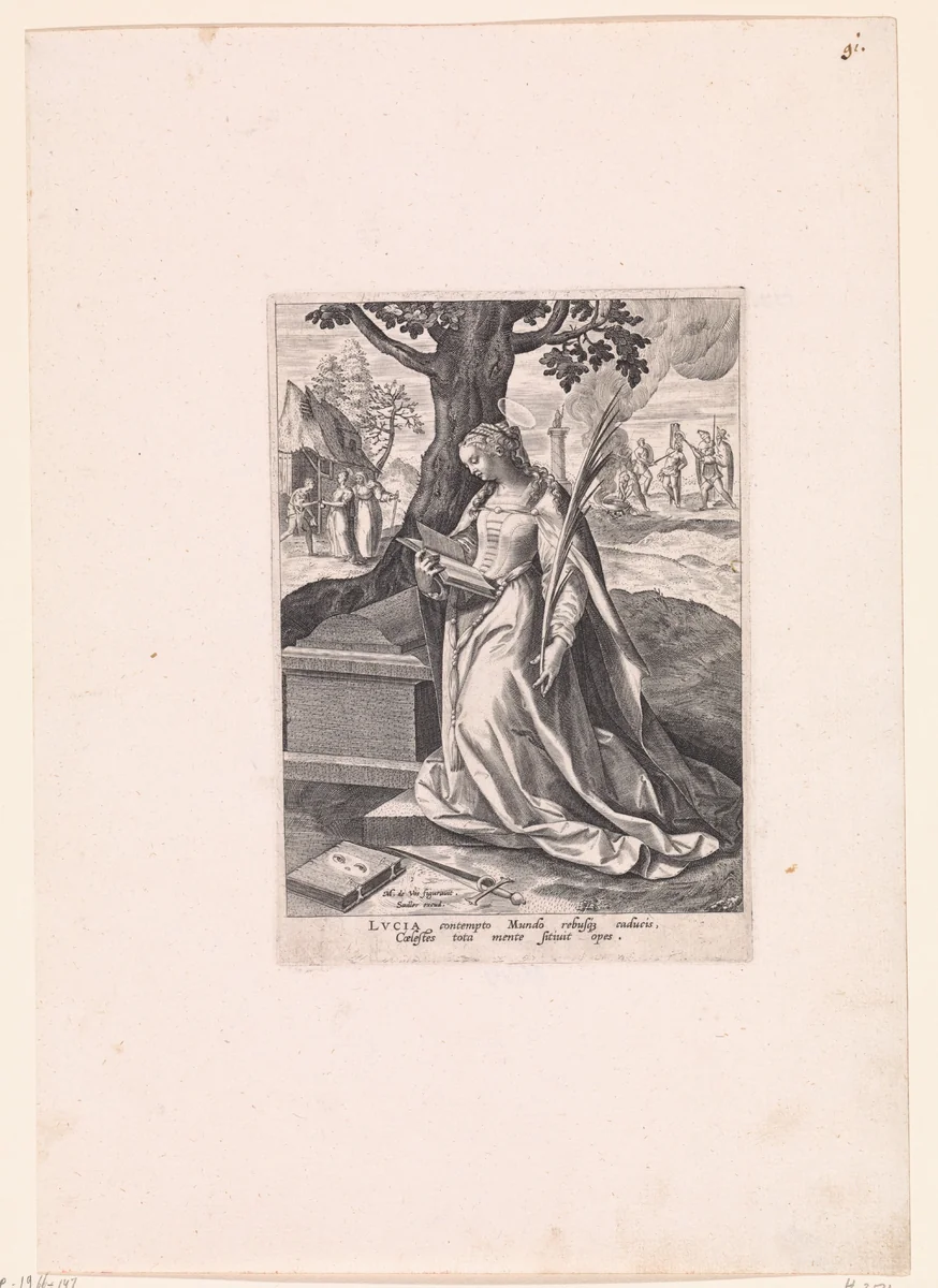 Heilige Lucia by Unknown, print, 1583-1587
