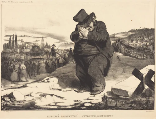 Enfoncé Lafayette!... Attrappe mon vieux! by Honoré Daumier, print, 1834