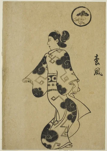 Matsukaze, from "Album of Courtesans (Keisei ehon)" by Torii Kiyonobu I (鳥居 清信), print, 1695-1705