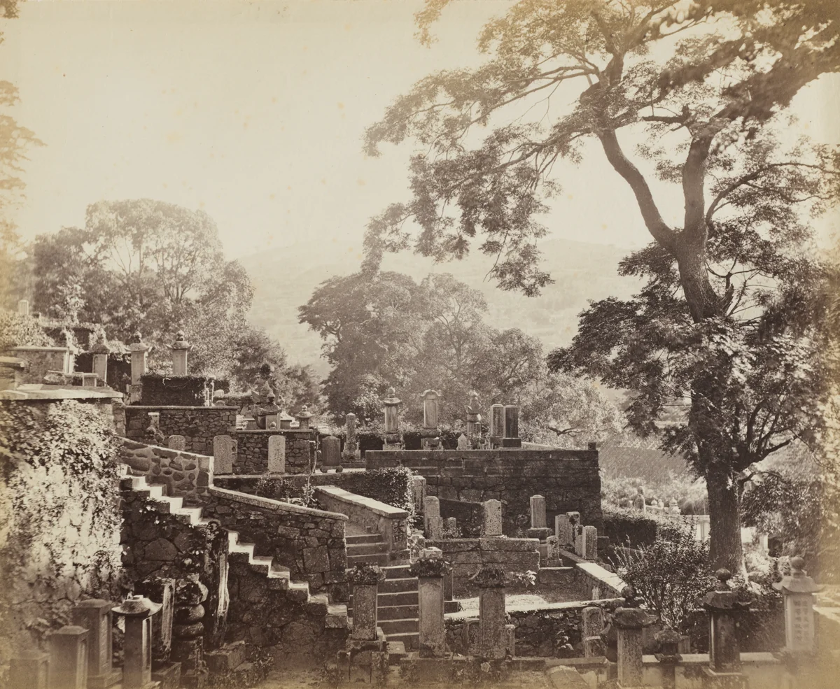Japanese Temple Graveyard, Shuntoji, Nagasaki by Felice A. Beato, photograph, 1862-1872