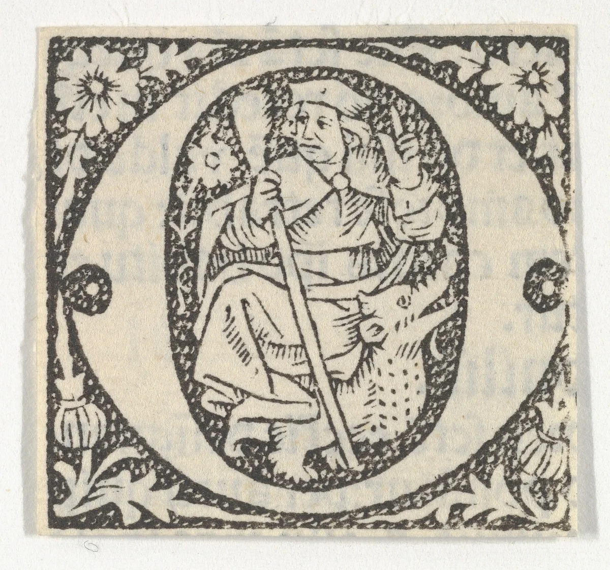 Decorated Roman alphabet by anonymous, print, 1485-1499