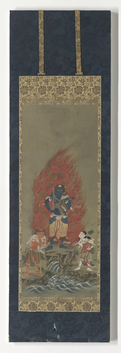 Fudōmyōō with attendants Kongara dōji and Seitaka dōji by anonymous, painting, 1700-1800