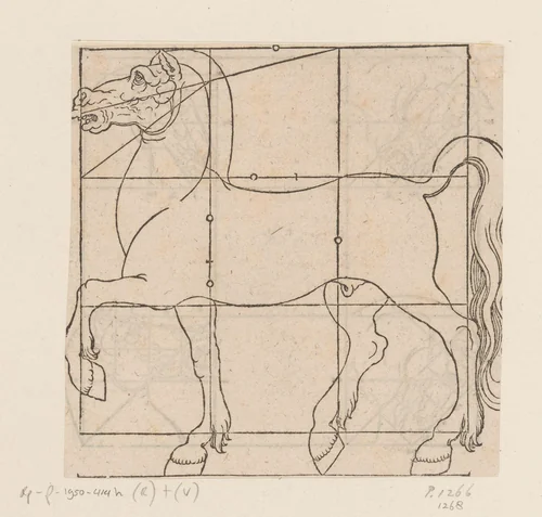 Model voor een paard met raster by anonymous, print, 1565