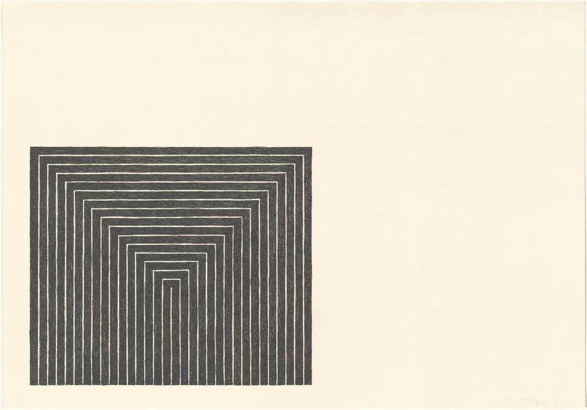 Getty Tomb from Black Series I by Frank Stella, portfolio, 1967
