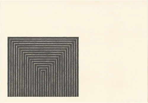 Getty Tomb from Black Series I by Frank Stella, portfolio, 1967