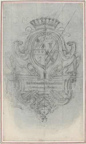 Coat of Arms with Two Eagles by Hubert François Gravelot, drawing, 1699-1773