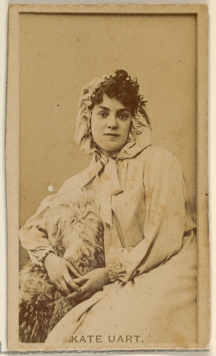 Kate Uart, from the Actors and Actresses series (N45, Type 8) for Virginia Brights Cigarettes by Allen & Ginter, photograph, 1885-1891