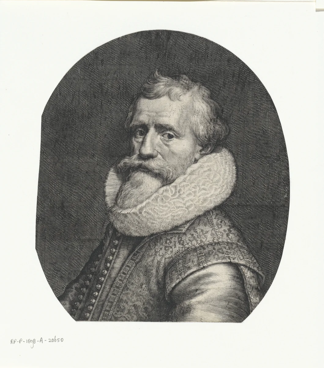 Portret van Paulus Moreelse by Willem Isaacsz. van Swanenburg, print, 1605-1612
