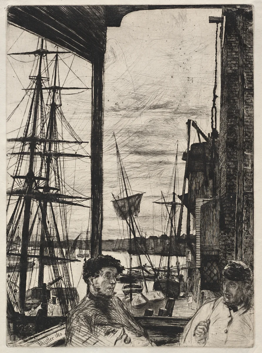 Rotherhite by James McNeill Whistler, print, 1860