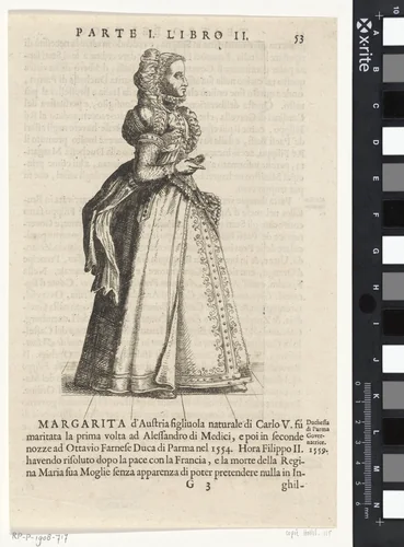 Portret van Margaretha van Parma, landvoogdes der Nederlanden by anonymous, print, 1690