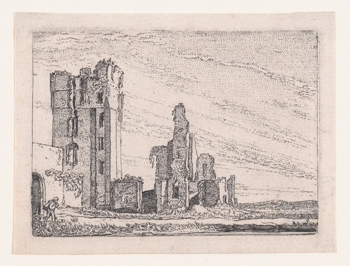 Het Huys te Kleef bij Haarlem, from Verscheyden Landtschapjes (Various Little Landscapes), Plate 3 by Willem Pietersz Buytewech, print, 1611-1621