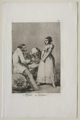 It is Better to be Lazy, Plate 73 by Francisco de Goya, print, 1799