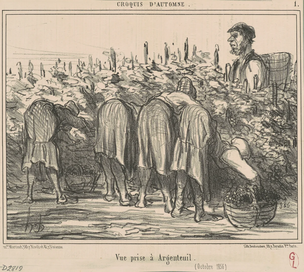 Vue prise a Argenteuil (Octobre 1856) by Honoré Daumier, print, 1856