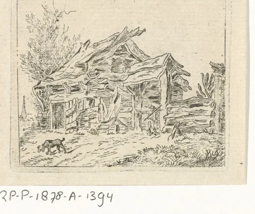 Landschap met boerderij by François Joseph Pfeiffer, print, 1793-1835