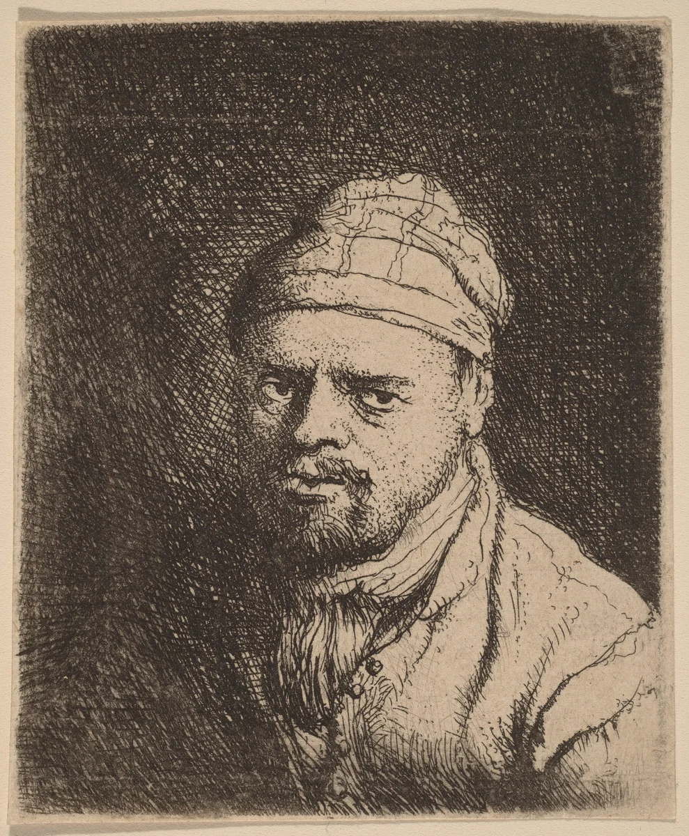 Bust of a Cook with Cap by Jan Lievens, print, 1607-1674