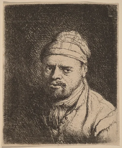 Bust of a Cook with Cap by Jan Lievens, print, 1607-1674
