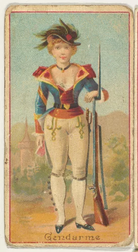 Gendarme, from the Occupations of Women series (N502) for Frishmuth's Tobacco Company by Frishmuth's Tobacco Company, print, 1889