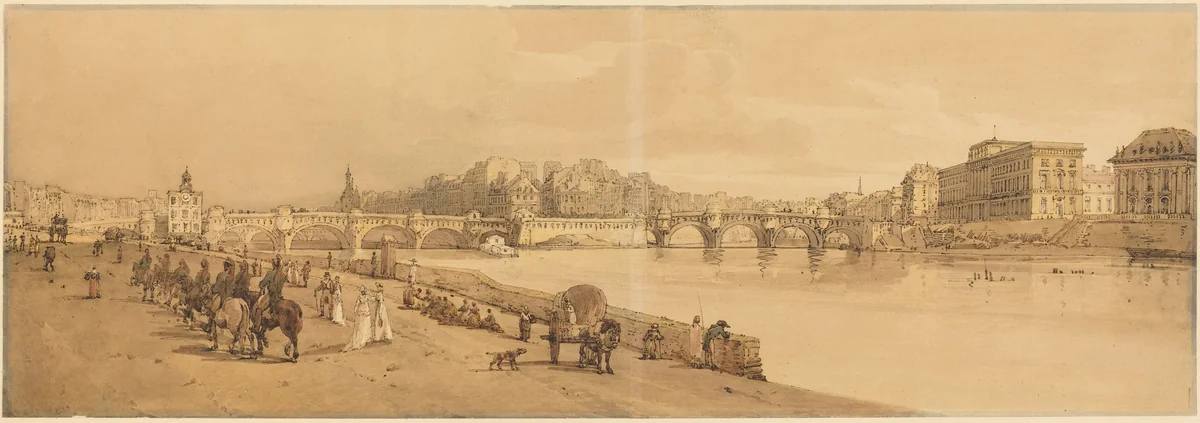 A View of the Pont Neuf, the Mint, etc.: pl.8 by Thomas Girtin, print, 1802