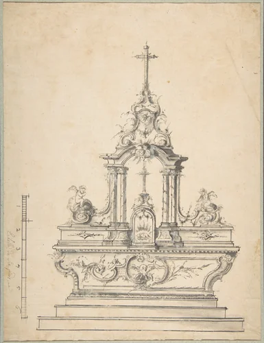 Design for an Altar by anonymous, drawing, 1700-1799