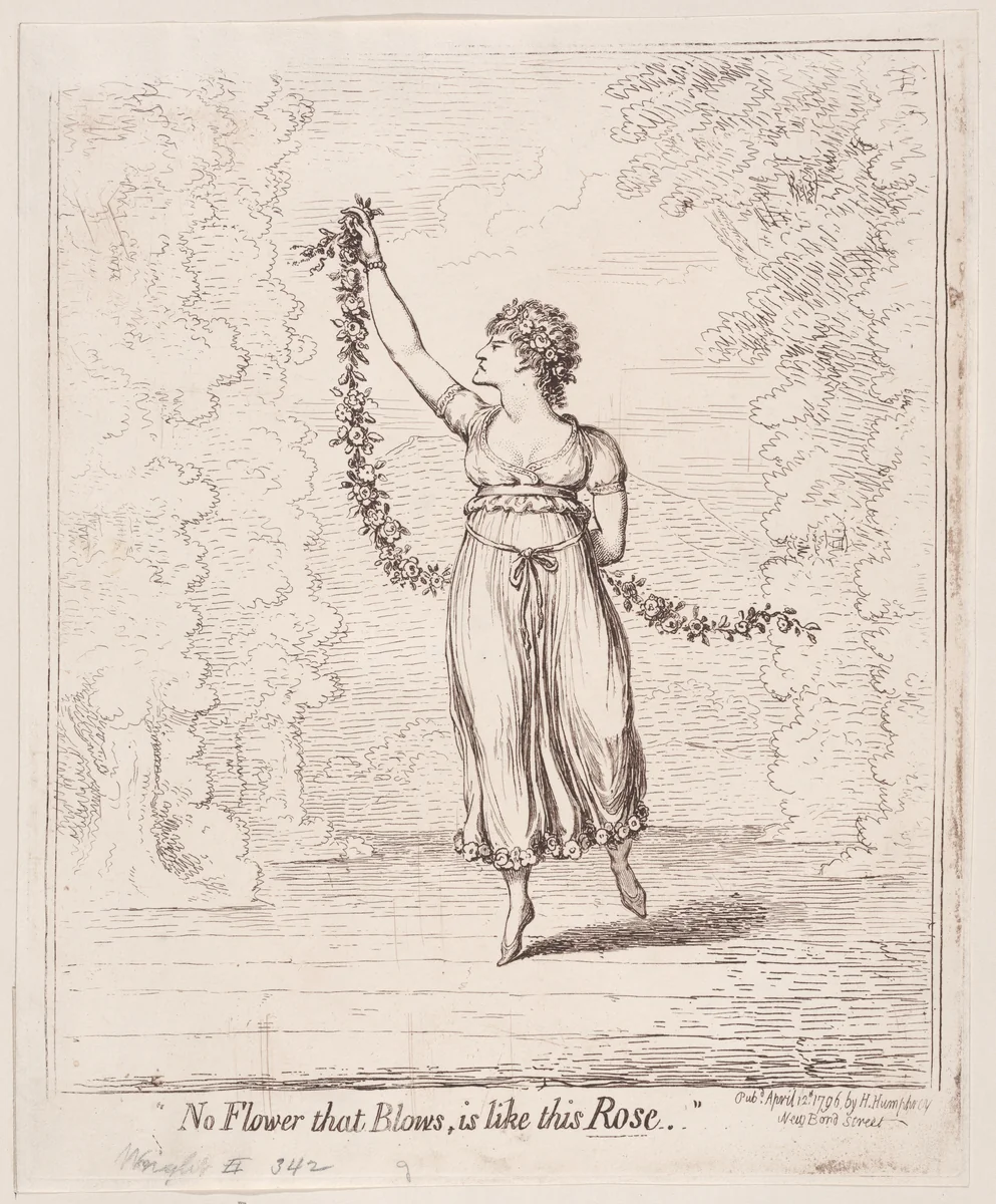 "No Flower that Blows is Like this Rose" by James Gillray, print, 1796