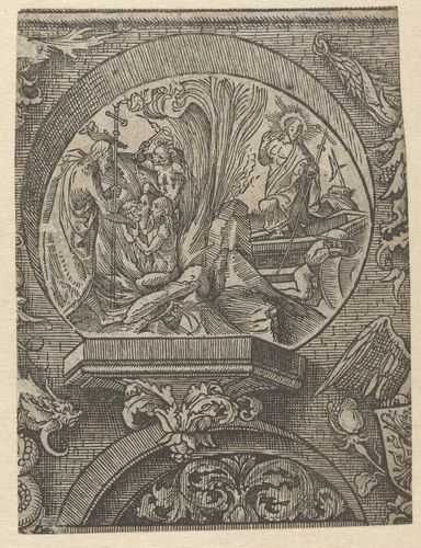 De hellevaart en de opstanding van Christus by Jacob Cornelisz van Oostsanen, print, 1520
