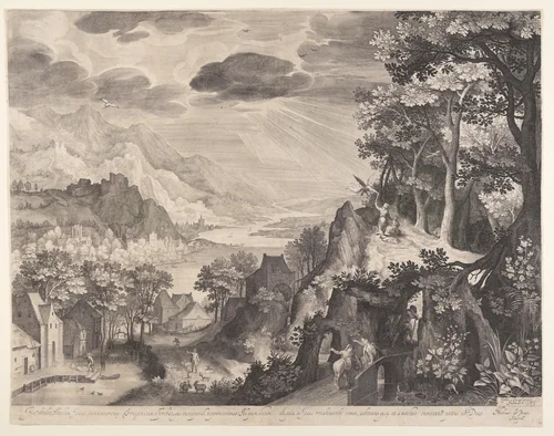Abraham’s Sacrifice by Nicolaes de Bruyn, print, 1600