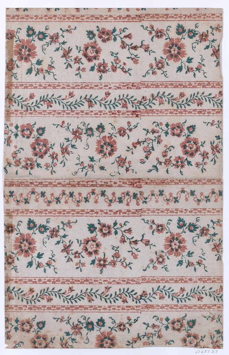 Book cover with two borders with floral patterns by anonymous, print, 1800-1900