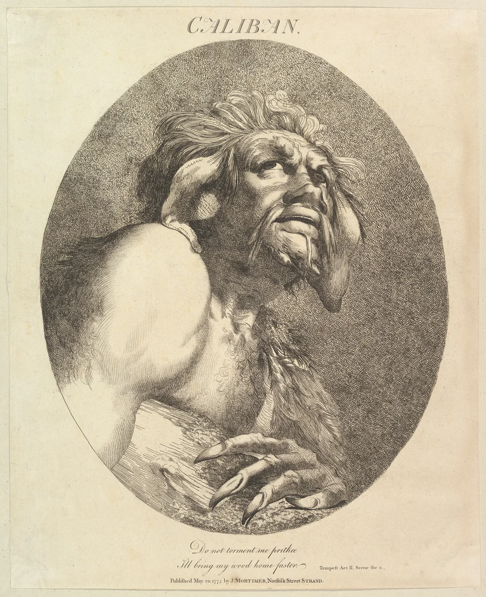 Caliban, from "Twelve Characters from Shakespeare" by John Hamilton Mortimer, print, 1775