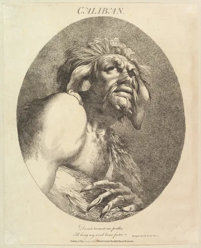 Caliban, from "Twelve Characters from Shakespeare" by John Hamilton Mortimer, print, 1775