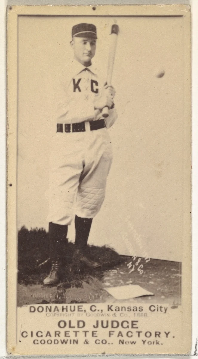 James Augustus "Jim" Donahue, Catcher, Kansas City Cowboys, from the Old Judge series (N172) for Old Judge Cigarettes by Goodwin & Company, photograph, 1888