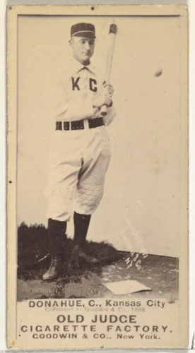 James Augustus "Jim" Donahue, Catcher, Kansas City Cowboys, from the Old Judge series (N172) for Old Judge Cigarettes by Goodwin & Company, photograph, 1888