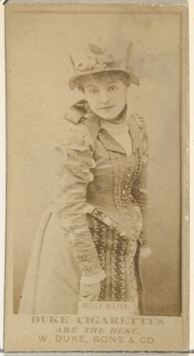 Milly Meyer, from the Actors and Actresses series (N145-7) issued by Duke Sons & Co. to promote Duke Cigarettes by W. Duke, Sons & Co., photograph, 1880-1889