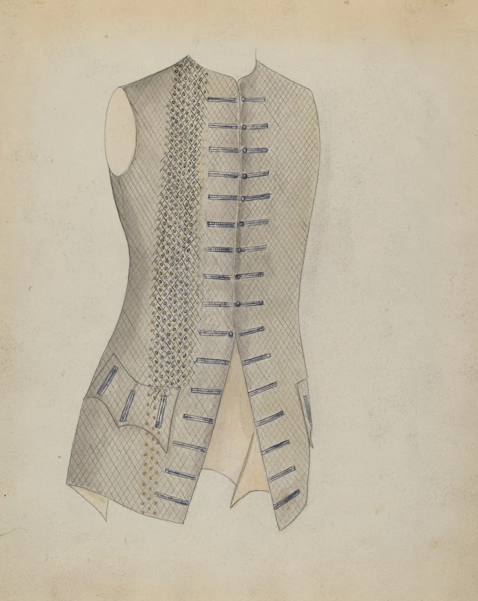 Waistcoat by American 20th Century, index of american design, 1935-1942