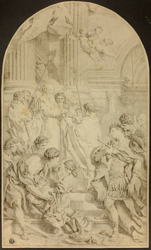 Ceremony in Church by Marie-Felice Subleyras-Tibaldi, drawing, 1600-1770