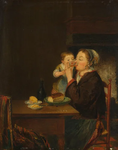 A Mother and her Child by Louis Bernard Coclers, painting, 1794