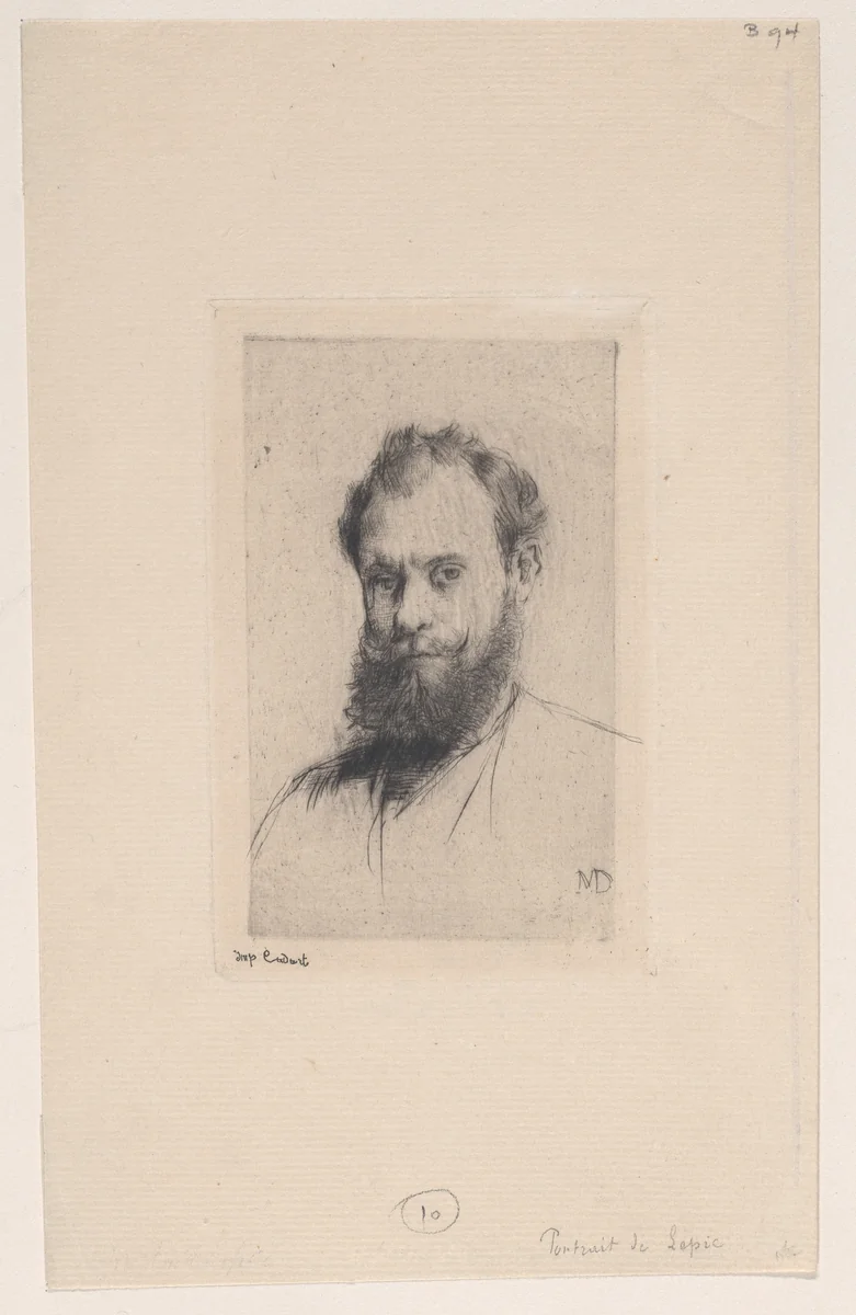 Portrait of Comte Lepic by Marcellin Desboutin, print, 1876