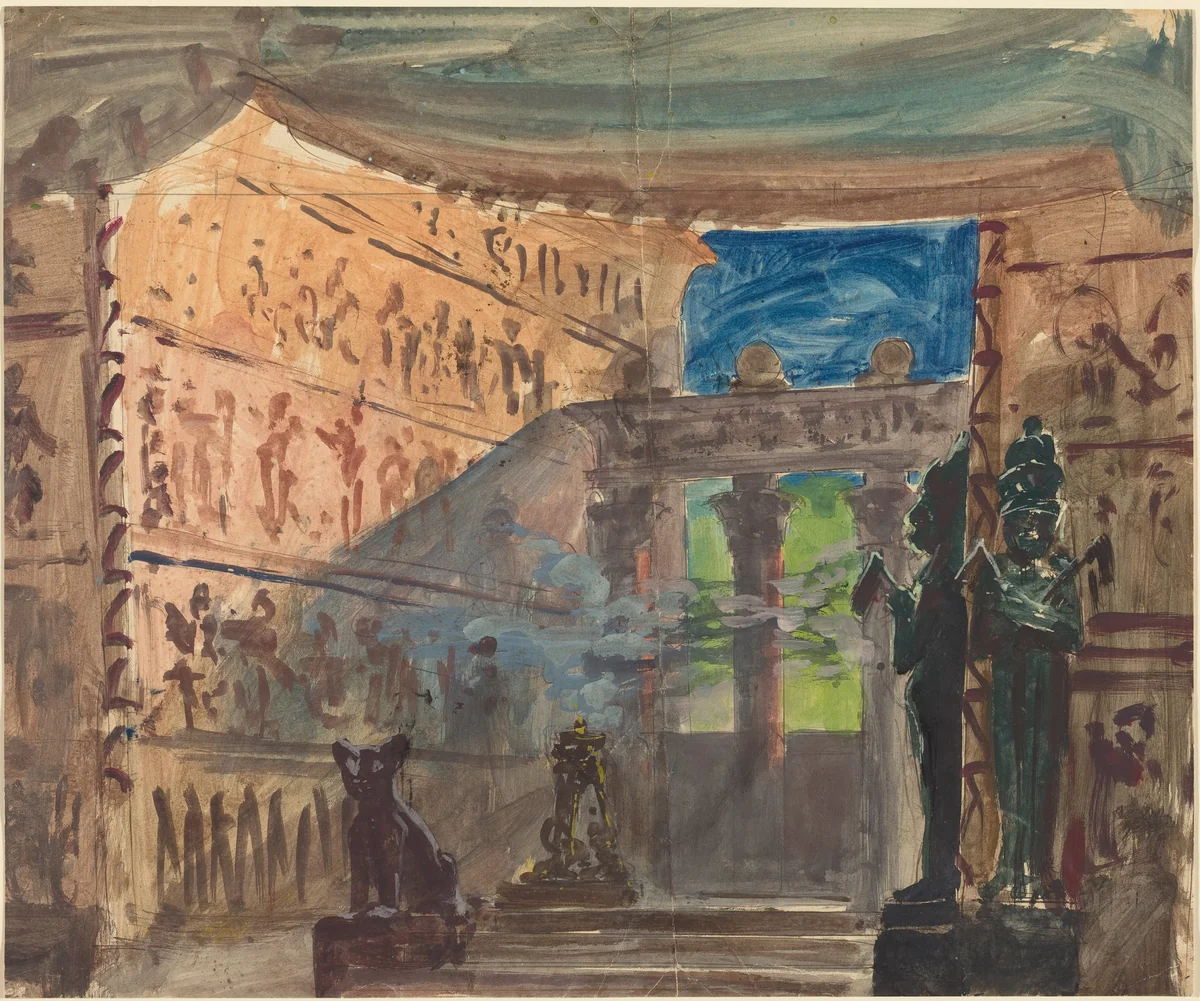 Interior of an Ancient Egyptian Temple by Robert Caney, drawing, 1552-1615