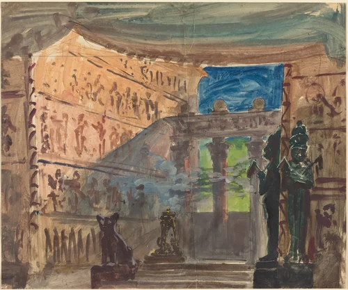 Interior of an Ancient Egyptian Temple by Robert Caney, drawing, 1552-1615