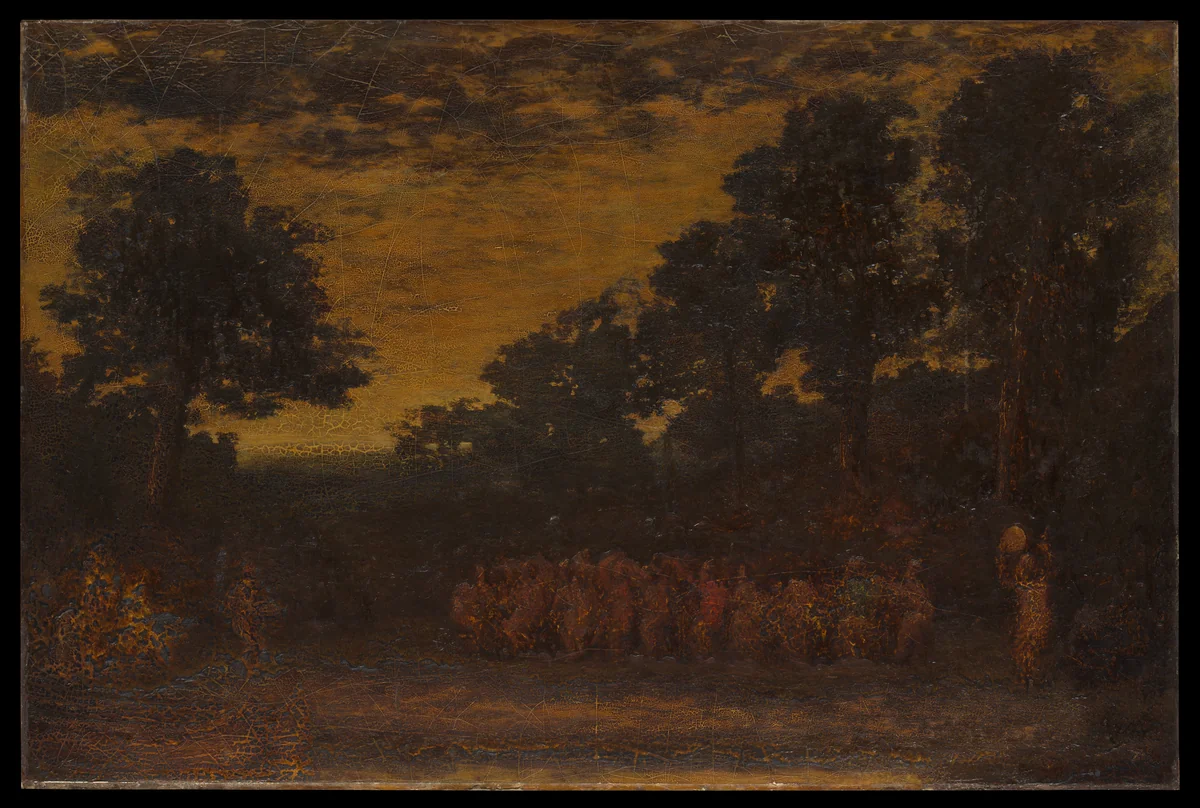 The Pipe Dance by Ralph Blakelock, artwork, 1877-1900