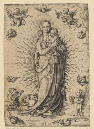 Maria met kind by Unknown, print, 1480-1536