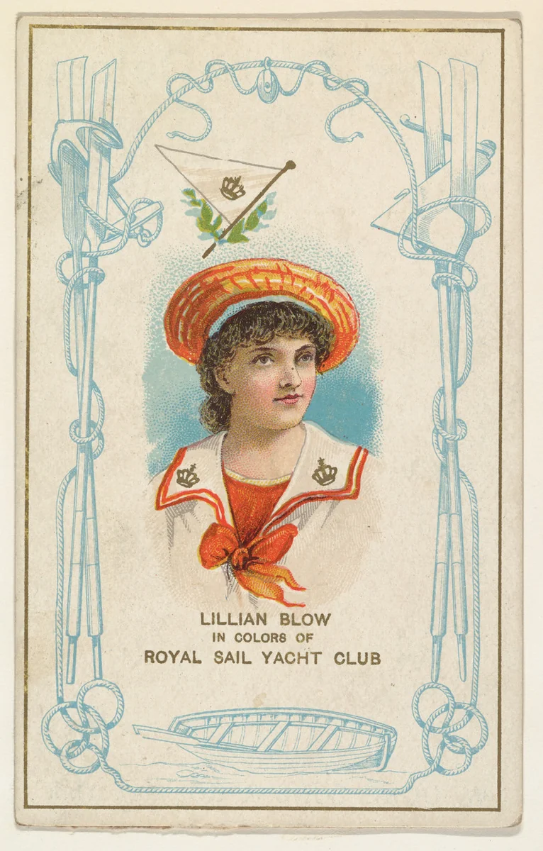 Lillian Blow in Colors of Royal Sail Yacht Club, from the Yacht Colors of the World series (N140) issued by Duke Sons & Co. to promote Honest Long Cut Tobacco by W. Duke, Sons & Co., print, 1890
