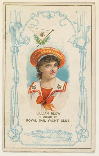Lillian Blow in Colors of Royal Sail Yacht Club, from the Yacht Colors of the World series (N140) issued by Duke Sons & Co. to promote Honest Long Cut Tobacco by W. Duke, Sons & Co., print, 1890