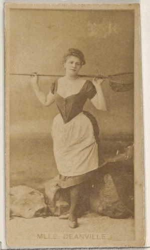 Mlle. Deanville, from the Actors and Actresses series (N45, Type 8) for Virginia Brights Cigarettes by Allen & Ginter, photograph, 1885-1891
