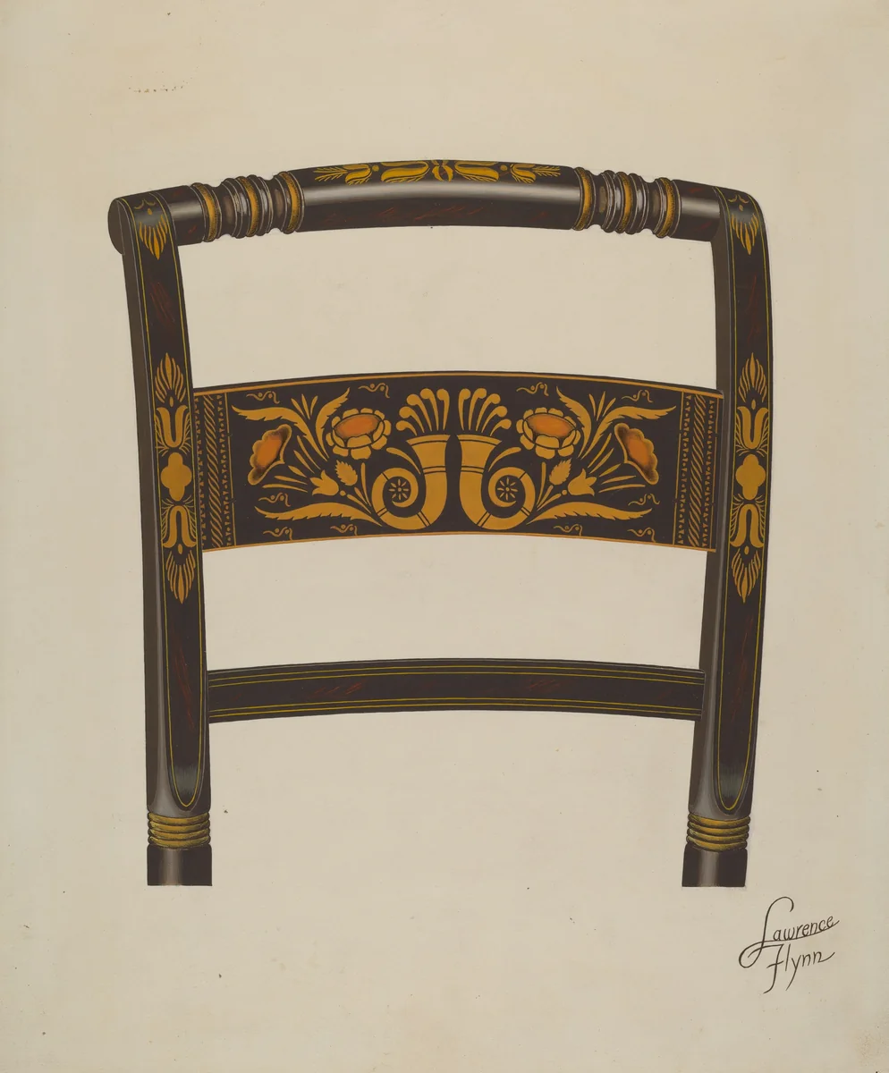 Back of Hitchcock Chair by Lawrence Flynn, index of american design, 1936